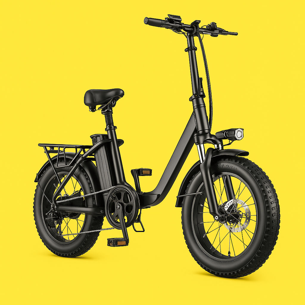 Foldable Electric City Bike – 750W Motor, 52V 13Ah Battery, 20” Fat Tires, Step-Thru Utility E-Bike (Upgraded 2.0 Version)
