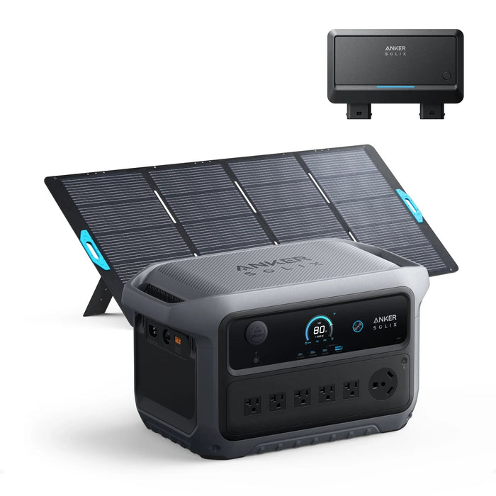 Anker SOLIX C2000 Gen2 Portable Power Station + 400w Solar Panel + Car Alternator Charger