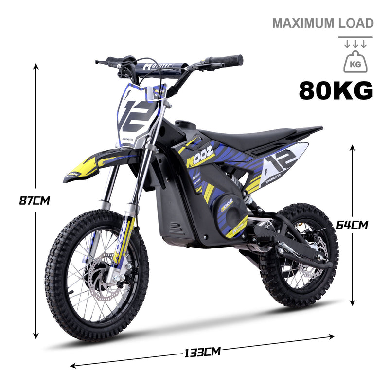 MotoTec 36v 1000w (HP112E) Electric Dirt Bike Blue