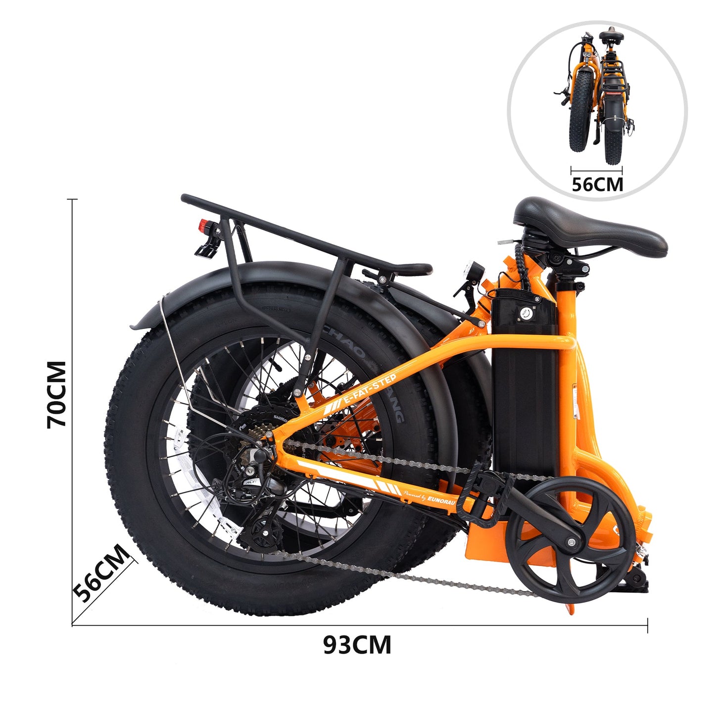 E Fat Step Fat Tire Electric Bike 20 Inch Aluminum Frame 500W Hub Motor 40 To 50 Mile Range Lithium Ion Battery