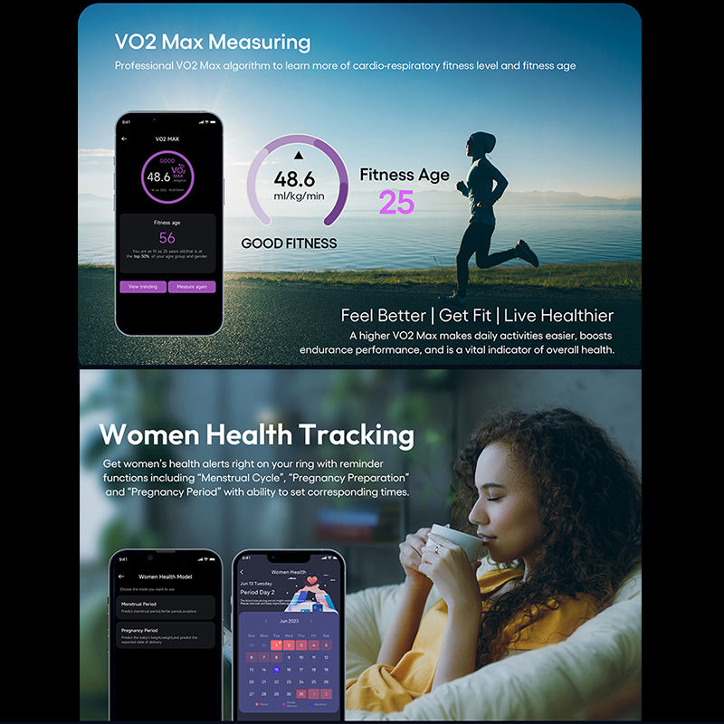 Titanium Smart Ring — Health, Fitness & Sleep Monitor