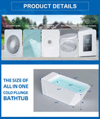 Cold Plunge Tub with WiFi App Control – Acrylic Ice Bath with Built-In Chiller, Filter & Insulated Cover | Home Recovery & Wellness Pool