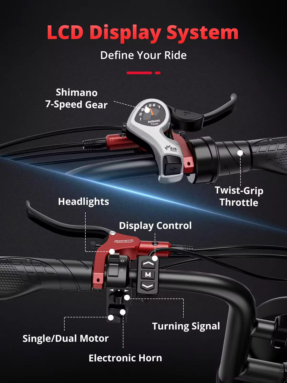 S8 Dual Motor Fat-Tire Electric Bike – 2000W Power, 31 MPH, 37 Mile Range
