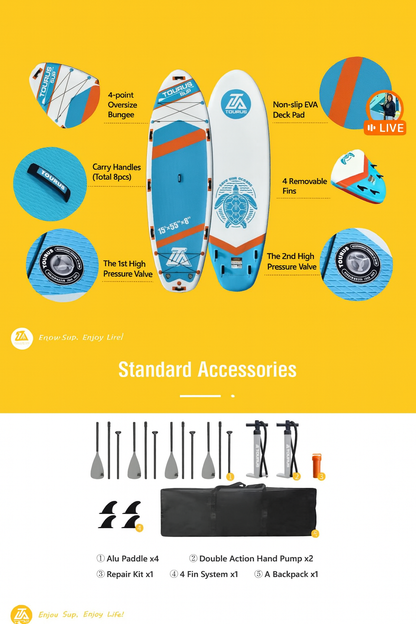 Mega Inflatable SUP Board – 10 Person Paddle Board (5-Year Warranty + Complete Kit) by Swag House Store