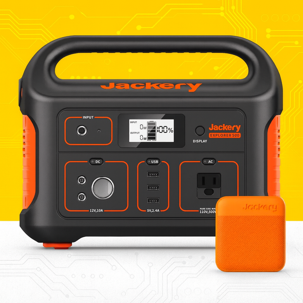Jackery Explorer 500 Portable Power Station – 518 Wh | 500 W Output | Lightweight Solar Generator