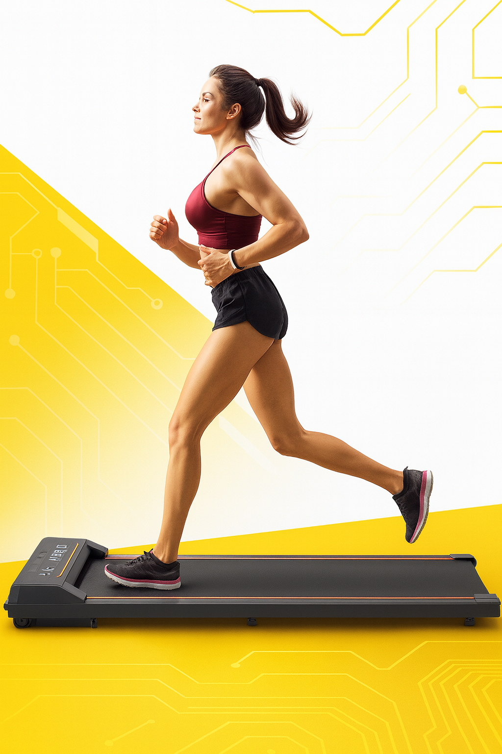 Compact Electric Treadmill for Home & Office - 265 LB Weight Capacity for Silent Indoor Workouts by Doba