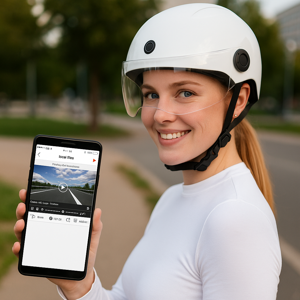 High-Tech Motorcycle Helmet with Bluetooth Connectivity and Motion Cameras by Doba