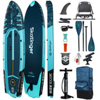 Inflatable Fishing Paddle Board – 12’4” Extra Wide Double-Layer SUP