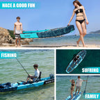 Inflatable Fishing Paddle Board – 12’4” Extra Wide Double-Layer SUP