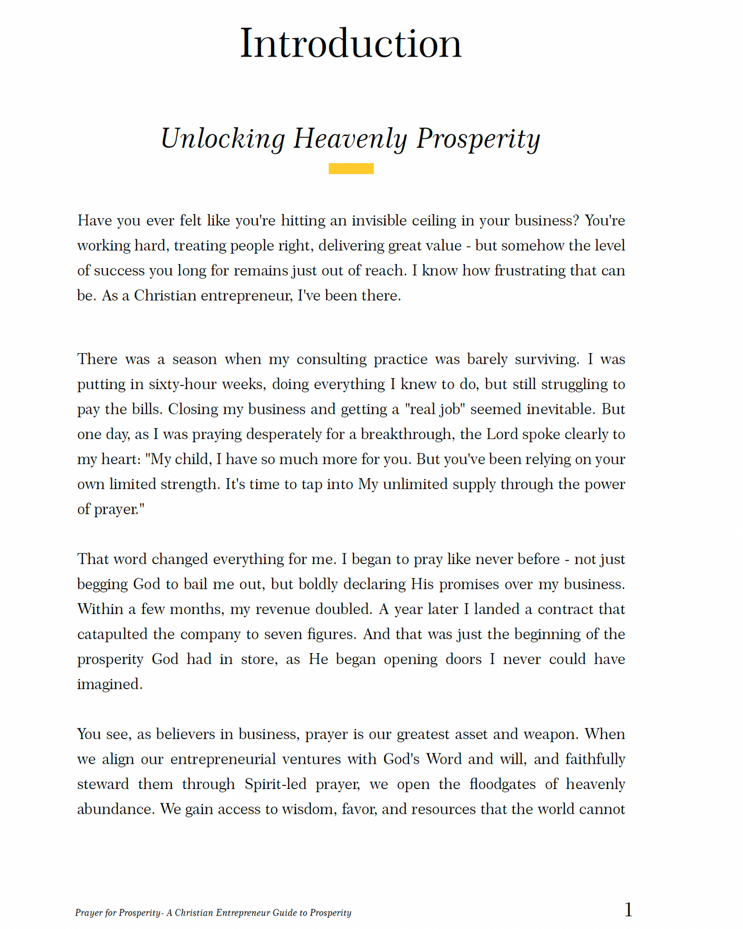 Prayer for Prosperity -  A Christian Entrepreneur's Guide to Prosperity