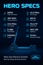 500W Folding Electric Scooter – 48V 18Ah Battery, 10-Inch Tires, Long-Range Adult E-Scooter