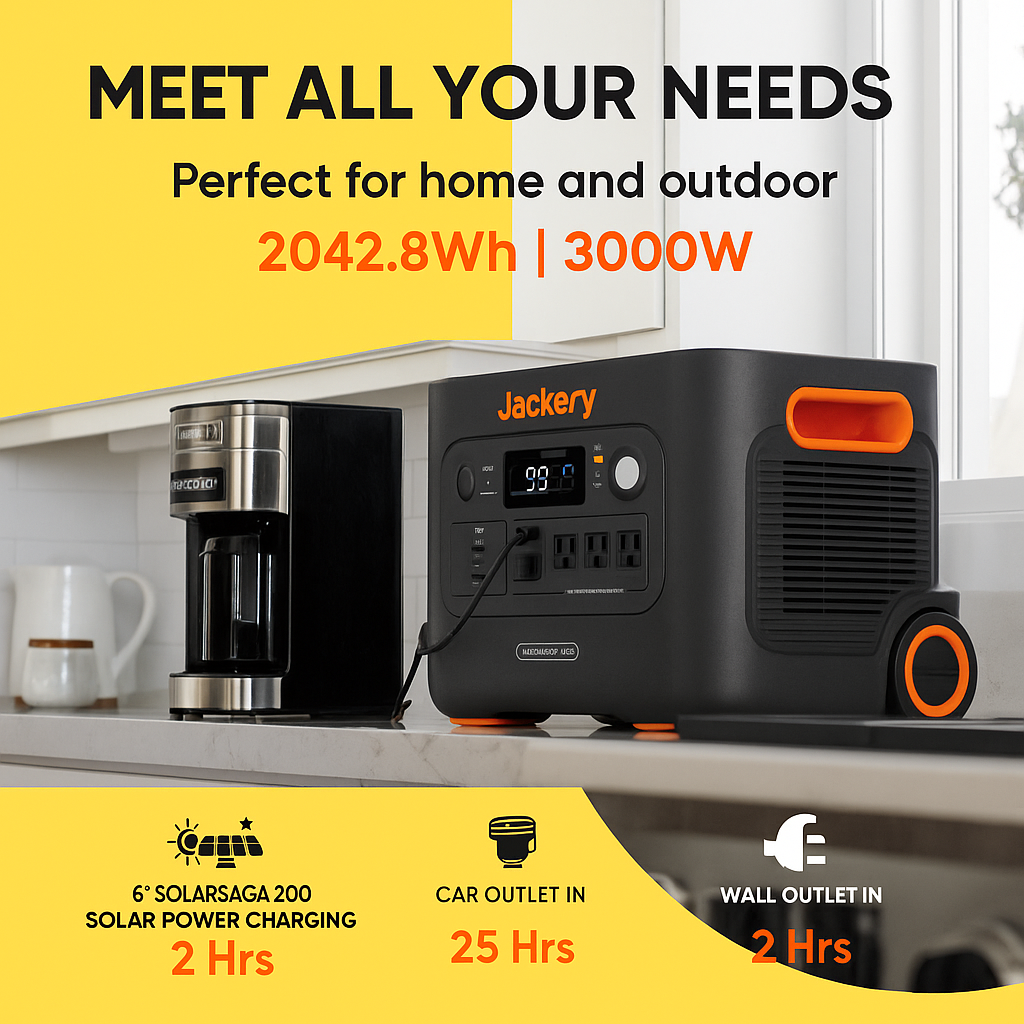 Jackery Explorer 2000 Plus Portable Power Station – 2042 Wh | 3000 W Output | Expandable Up to 12 kWh | LiFePO₄ Battery by Swag House Store