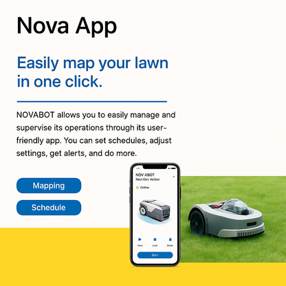 NOVABOT N2000 – AI-Powered Wire-Free Robotic Lawn Mower (RTK + Vision + ToF Navigation, TÜV Certified) by Swag House Store