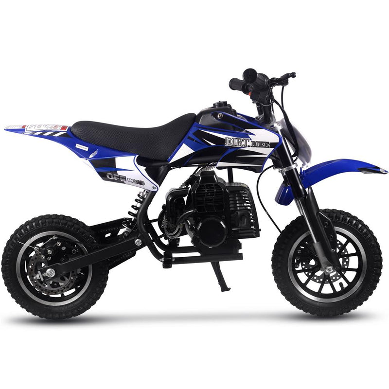 MotoTec Alien 50cc 2-Stroke Kids Dirt Bike Blue