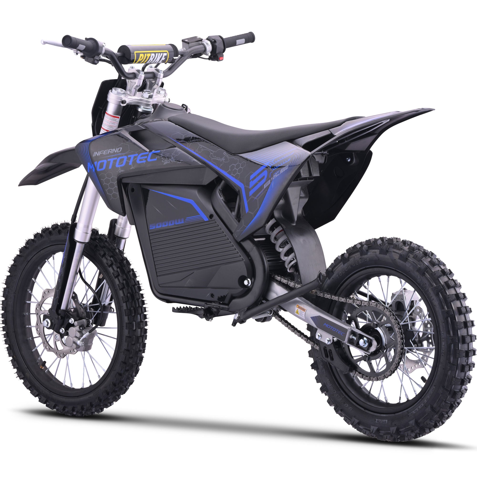 MotoTec Pro 72V 5000W Electric Dirt Bike — Up to 50 MPH, 40 mi Range