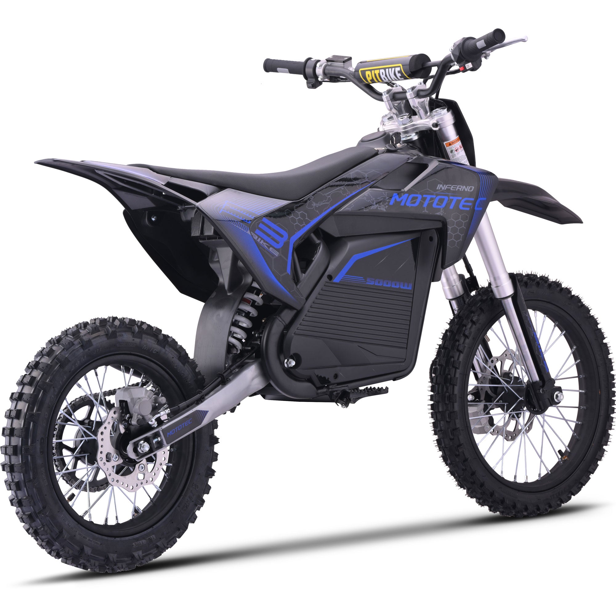 MotoTec Pro 72V 5000W Electric Dirt Bike — Up to 50 MPH, 40 mi Range