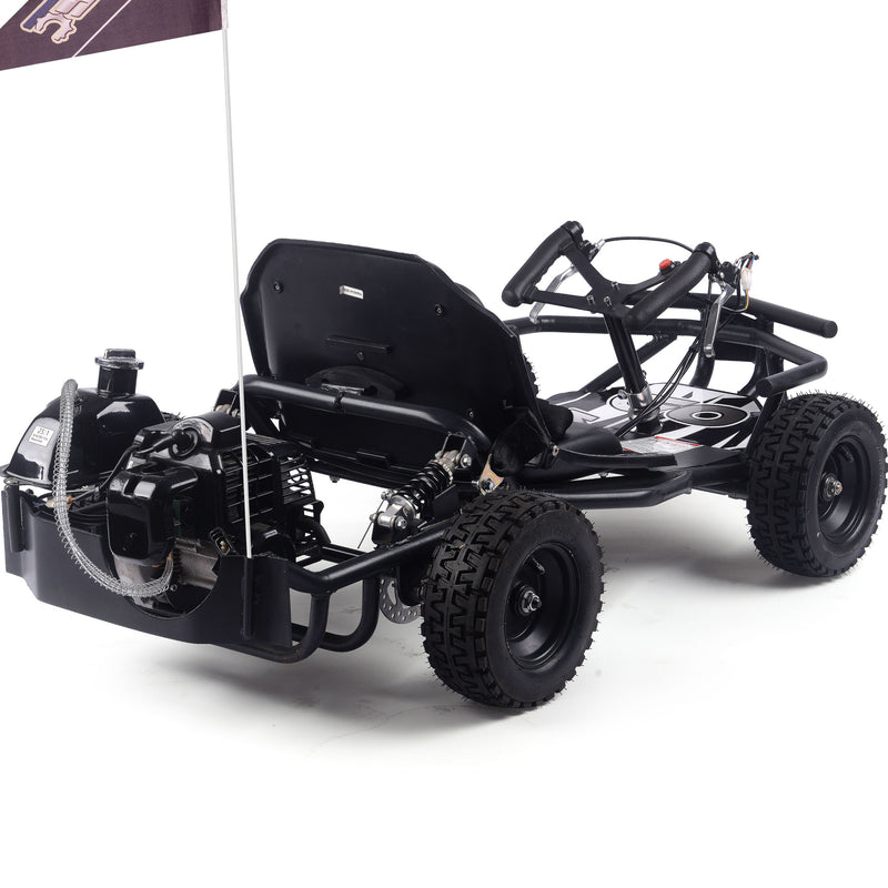 MotoTec Sandman Kids Gas Powered 52cc Go Kart Black