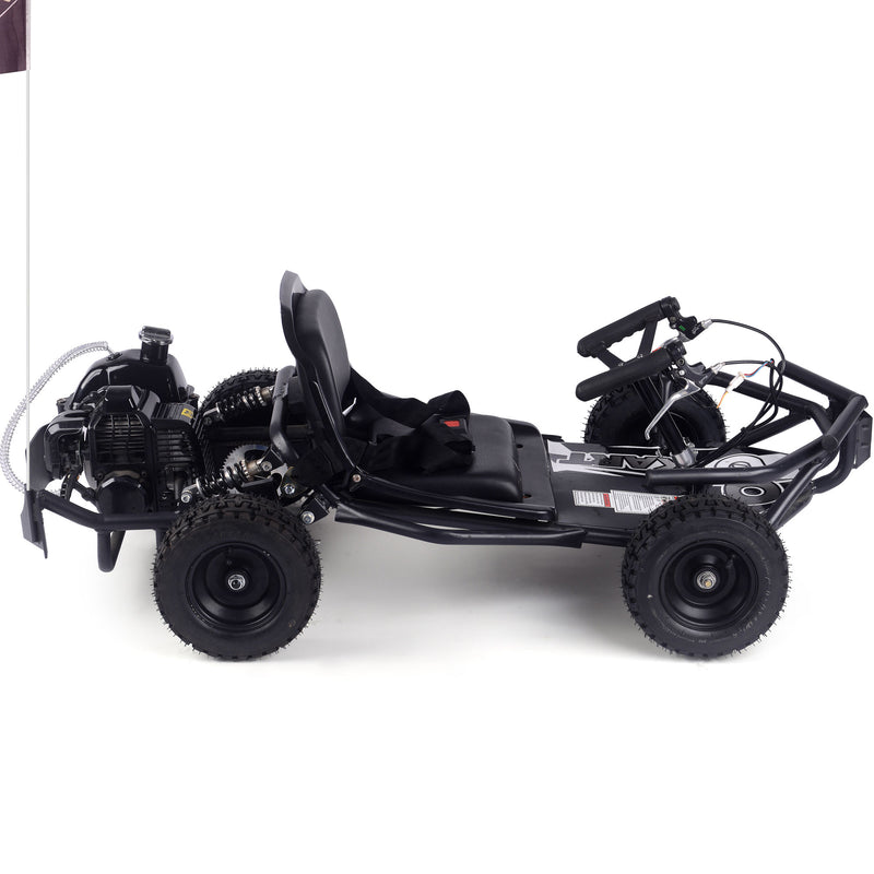 MotoTec Sandman Kids Gas Powered 52cc Go Kart Black