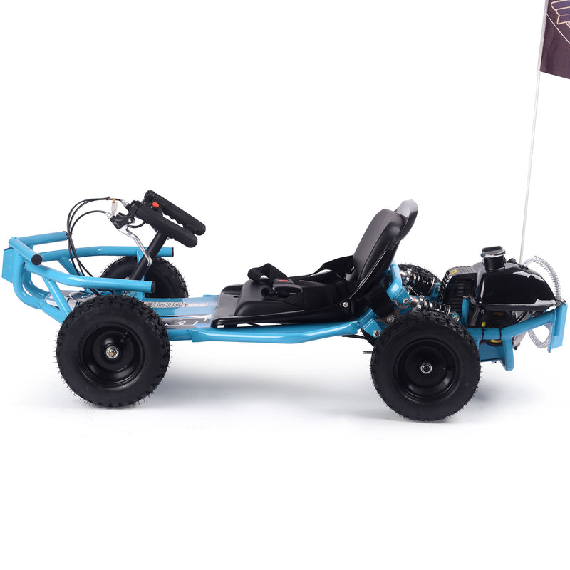 MotoTec Sandman Kids Gas Powered 52cc Go Kart Blue