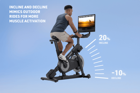 NordicTrack X24 Bike With 24 Inch Touchscreen Indoor Cycling Console, 20 Percent Incline, 10 Percent Decline