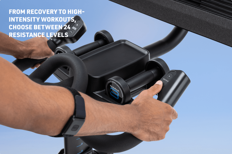 NordicTrack X24 Bike With 24 Inch Touchscreen Indoor Cycling Console, 20 Percent Incline, 10 Percent Decline