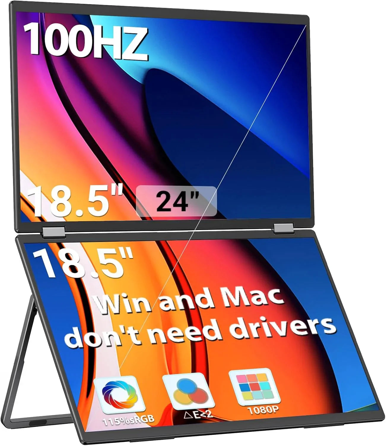 InnoView Foldable 18.5" Dual Monitor-INVPM509