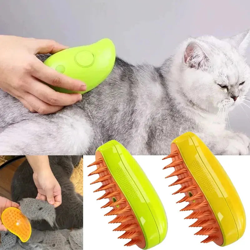 Cat Steam Grooming Brush with Soft Silicone Bristles Swag House