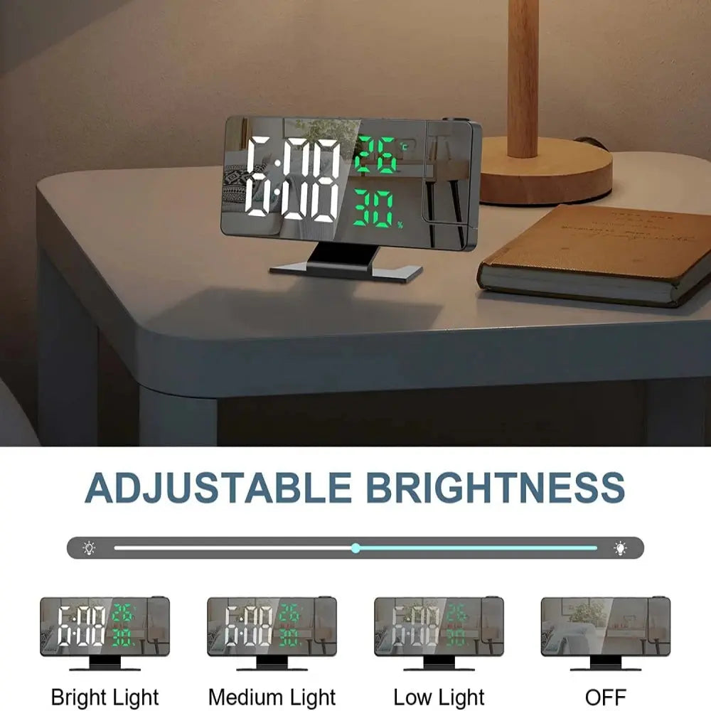 180 Degree Rotatable Projection Digital Alarm Clock with Temperature and Humidity Display Swag House