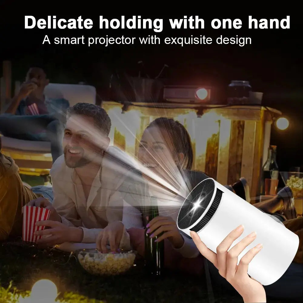 Magcubic HY300 Auto Keystone Correction Portable Projector, 4K/ 200 ANSI Smart Projector with 2.4/5G WiFi, BT 5.0, 130 Inch Screen, 180 Degree Flip, Round Design, Home Video Projector Swag House