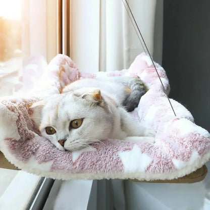 Window-Mounted Cat Hammock: Cozy and Secure Perch for Sunny Lounging Swag House