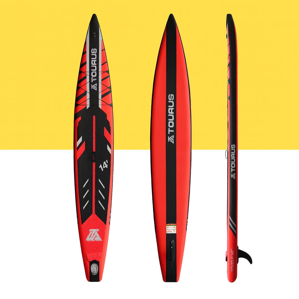 14’ Inflatable Race Paddle Board – Premium Performance (5-Year Warranty + Full Kit)