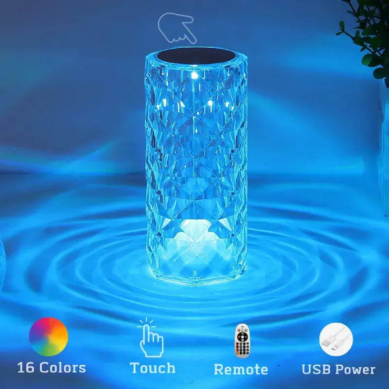 Color Changing Crystal Table Lamp with Remote and Touch Control Swag House