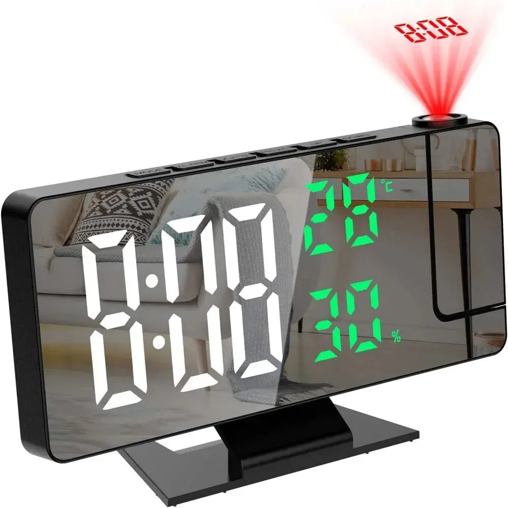 180 Degree Rotatable Projection Digital Alarm Clock with Temperature and Humidity Display Swag House