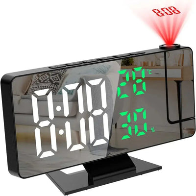 180 Degree Rotatable Projection Digital Alarm Clock with Temperature and Humidity Display Swag House