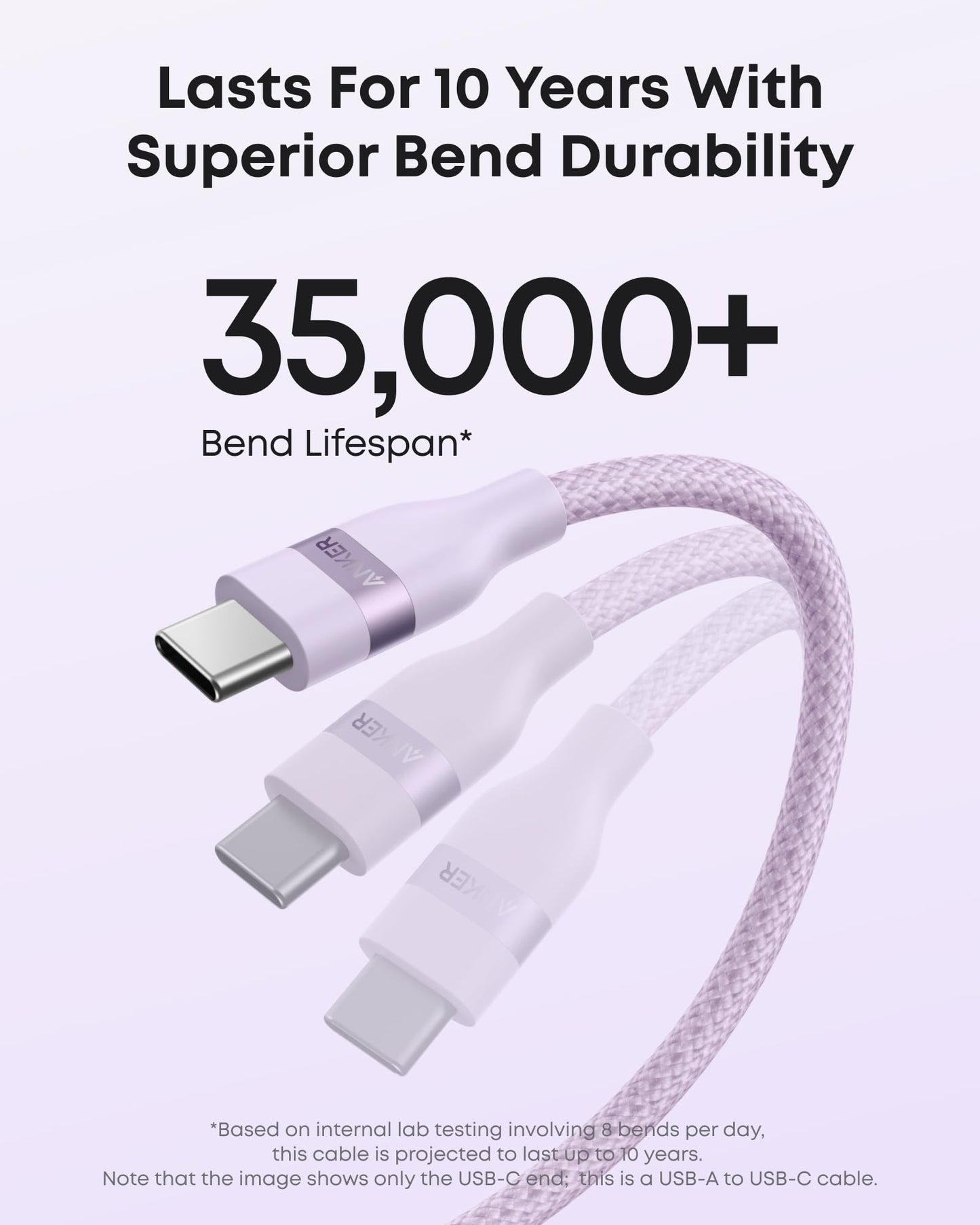 Anker USB-A to USB-C Cable (3 ft/6 ft, Upcycled-Braided)