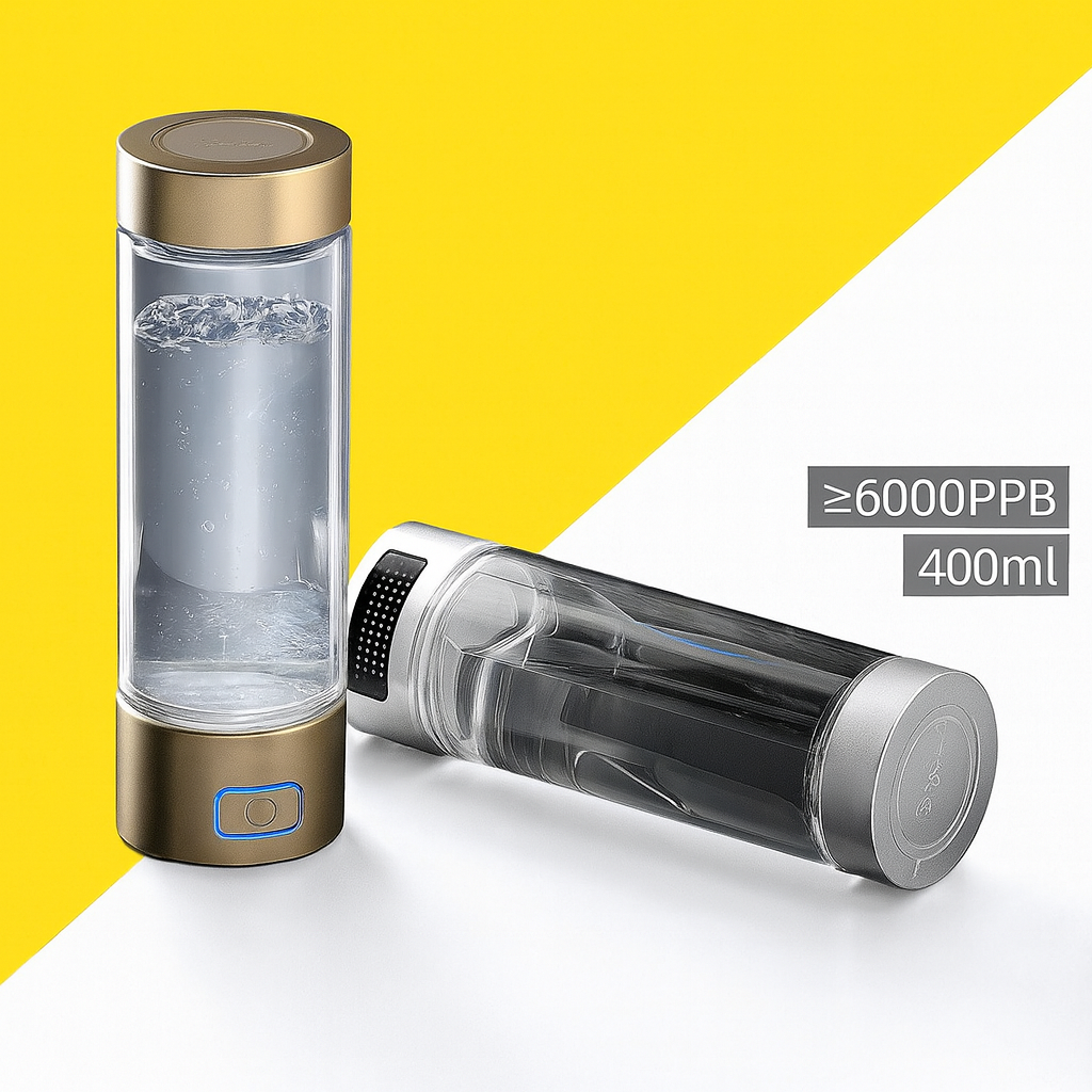 H2 Elite 400 – Intelligent Hydrogen-Rich Glass Water Bottle (High-Concentration Electrolysis, 400 ml Capacity)