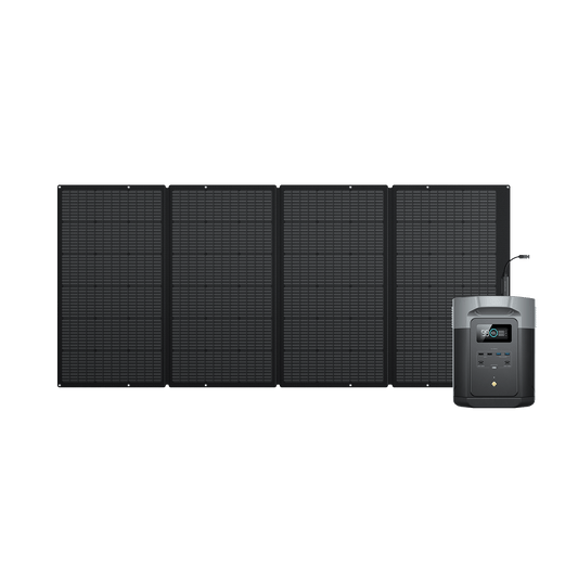 EcoFlow DELTA 2 Max + 400W Solar Panel | 3400W, 2048Wh, X-Boost, Home & Outdoors