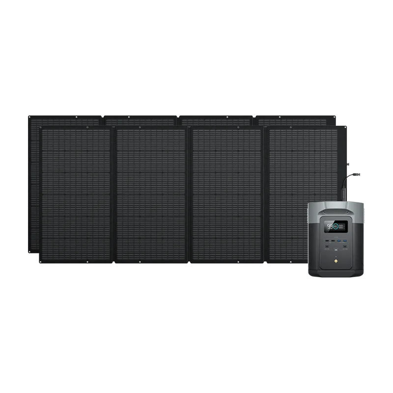 EcoFlow DELTA 2 Max + 400W Solar Panel | 3400W, 2048Wh, X-Boost, Home & Outdoors