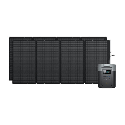 EcoFlow DELTA 2 Max + 400W Solar Panel | 3400W, 2048Wh, X-Boost, Home & Outdoors