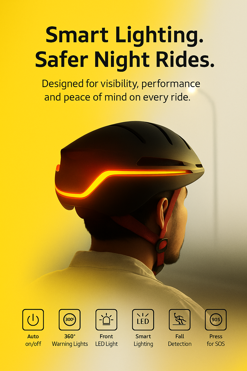 RideVision GT – Smart Bluetooth Helmet with HD Camera & SOS Alert Safety System