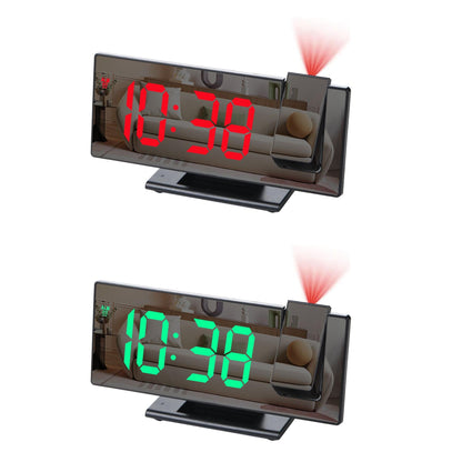 Ultimate Bedside Wake-Up Bundle: Projection Digital Alarm Clock with Free LED Candle Lights