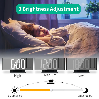 Ultimate Bedside Wake-Up Bundle: Projection Digital Alarm Clock with Free LED Candle Lights