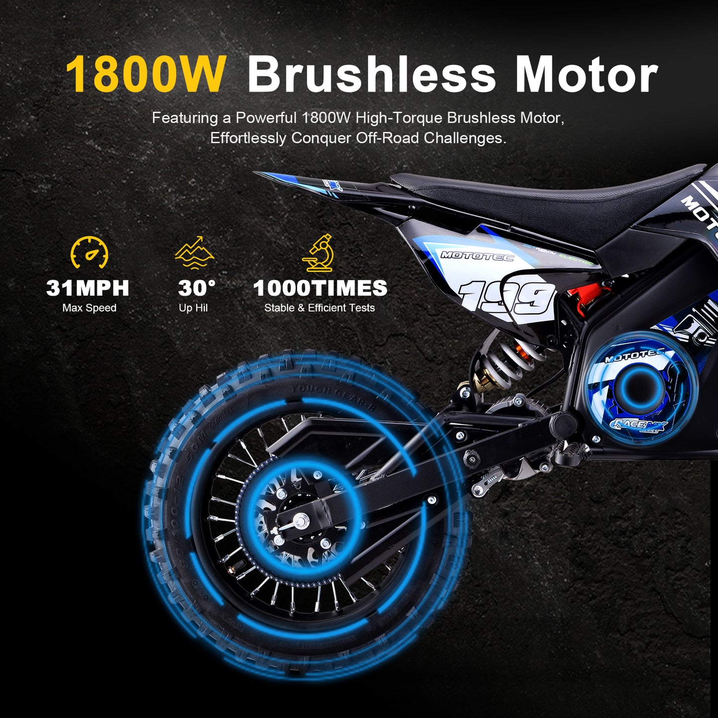 MotoTec Pro 48V 1800W Electric Dirt Bike by Swag House Store
