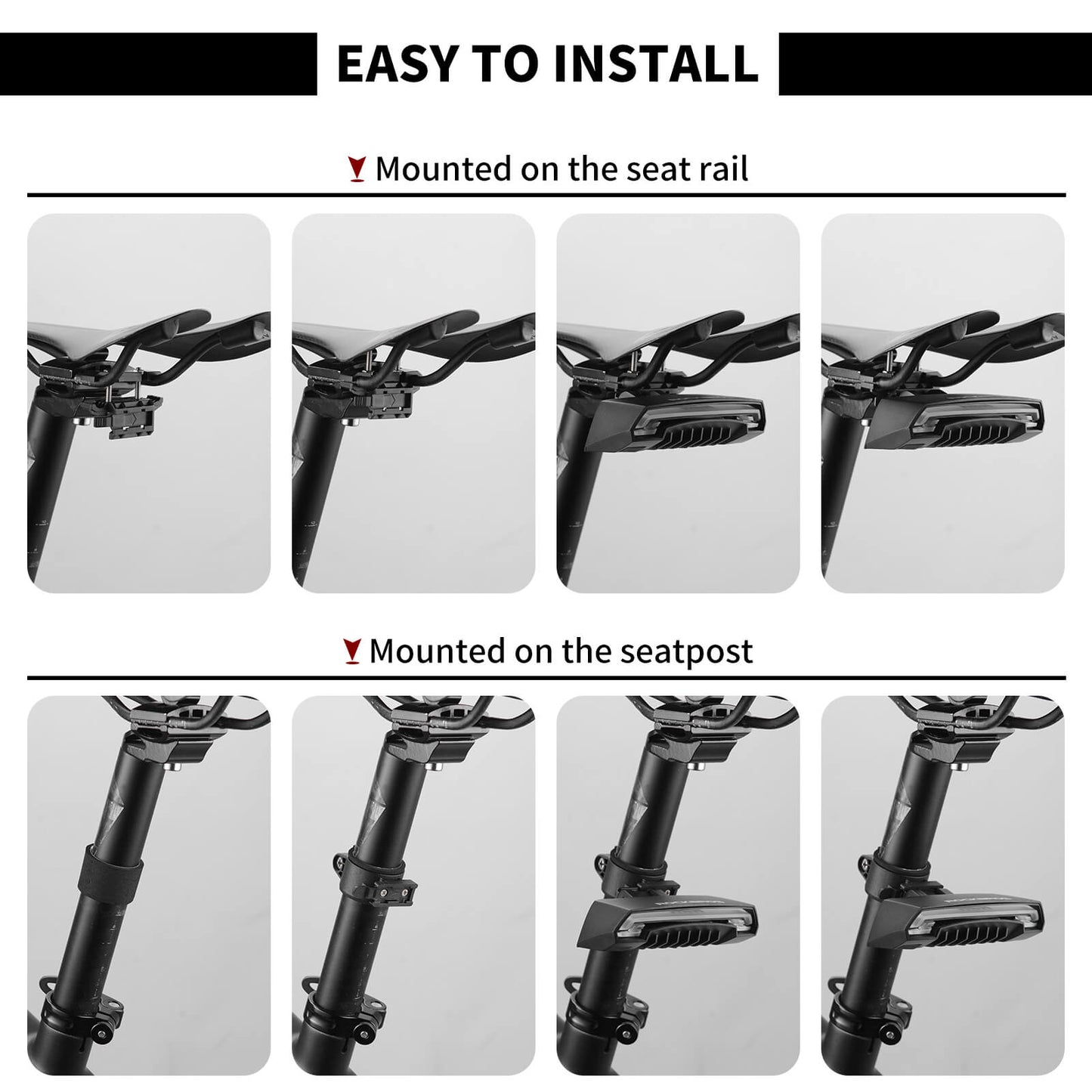 Smart Bike Tail Light with Remote Turn Signals & Laser