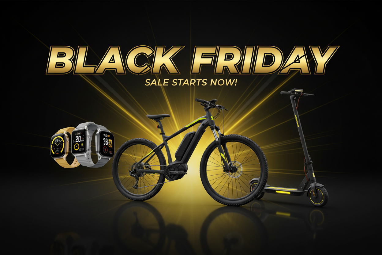 The smartwatches should be displayed as separate products, not hanging on the bike steering wheels. Also please use yellow instead of red