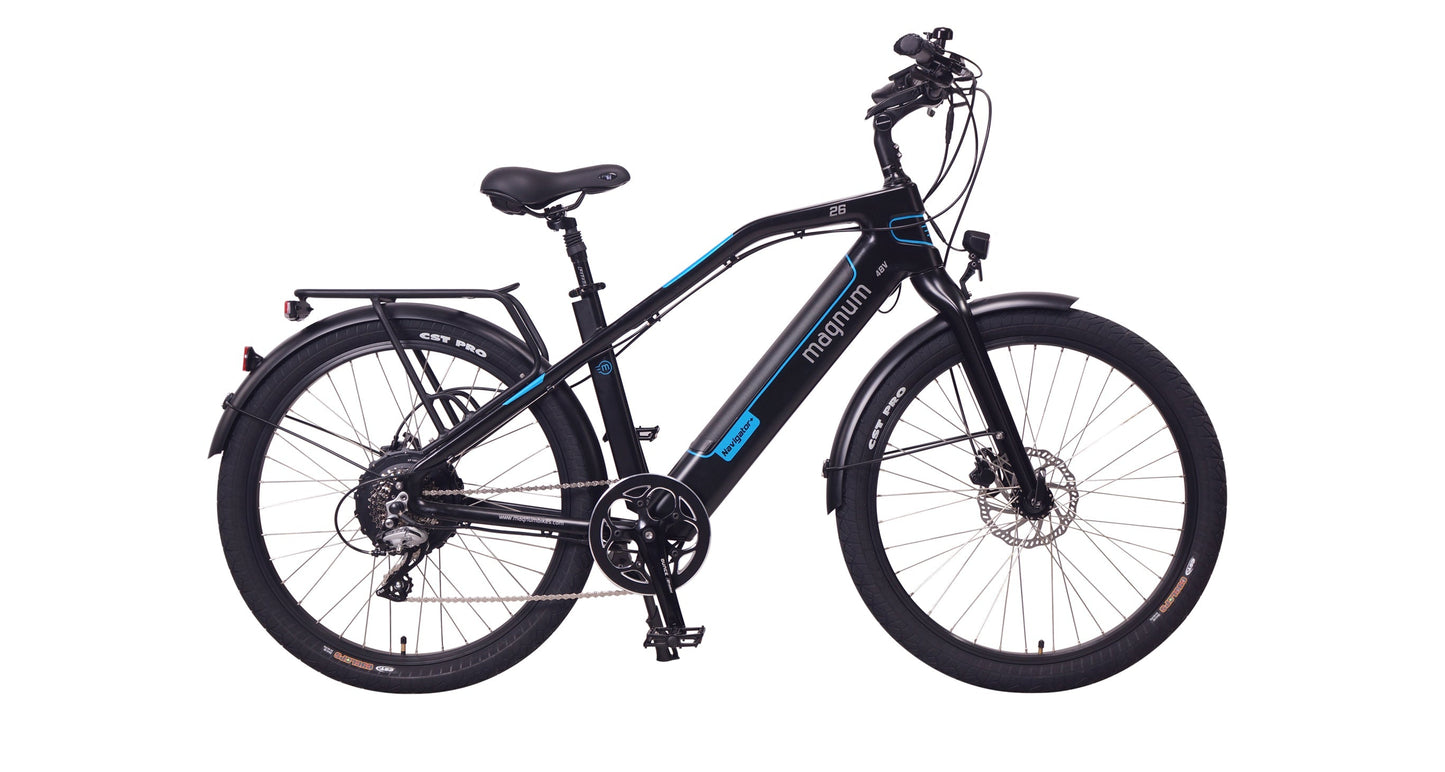 Magnum Voyager Electric Bike 500W 48V Power System With Fully Integrated Battery On High Step Frame